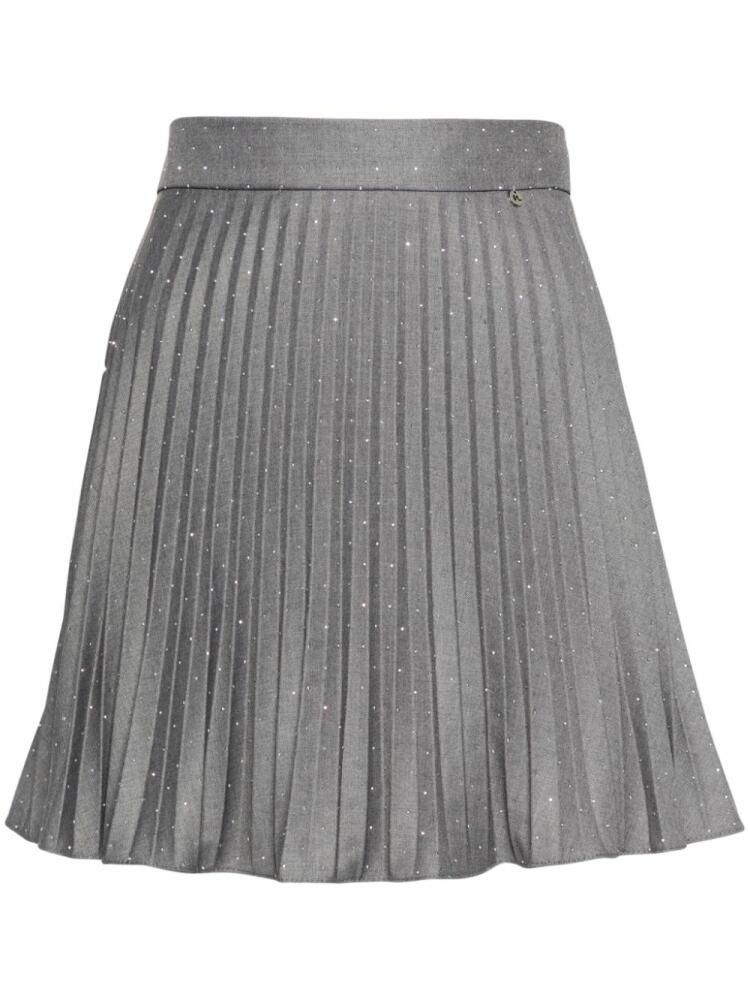 NISSA rhinestoned pleated miniskirt - Grey Cover