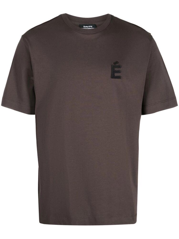 Etudes logo-patch short-sleeved T-shirt - Brown Cover