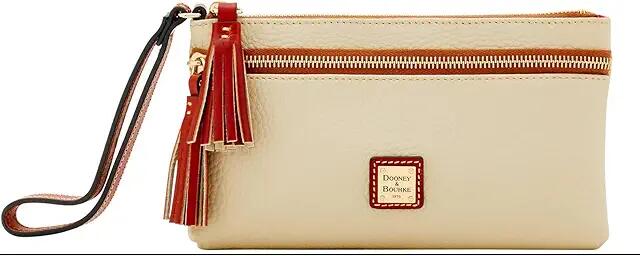 Dooney & Bourke Pebble Double Zip Wristlet (Bone) Handbags Cover