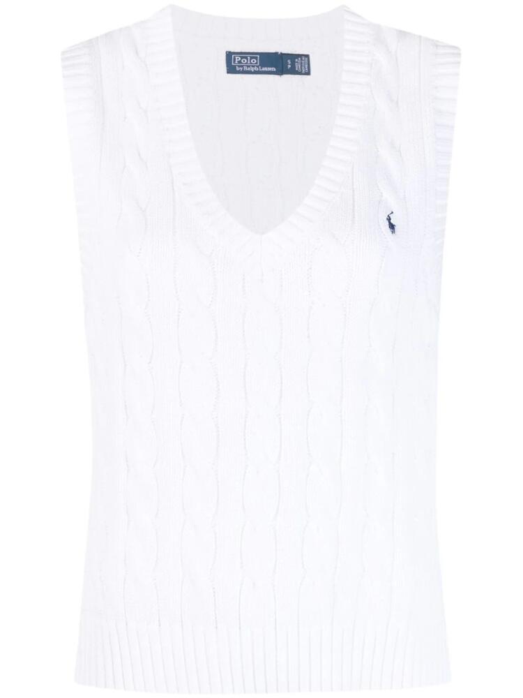 Polo Ralph Lauren Polo Pony-embroidered V.neck knitted vest - White Cover