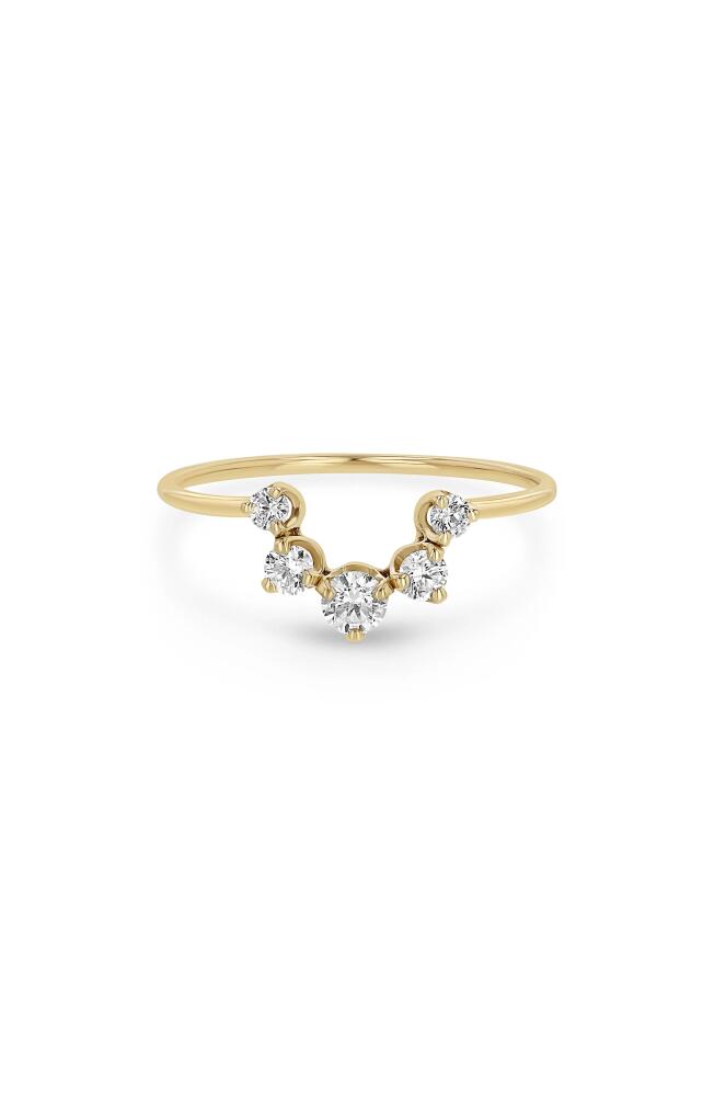 Zoë Chicco Diamond Arc Crown Ring in Yellow Gold Cover