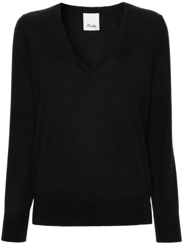 Allude V-neck cashmere jumper - Black Cover