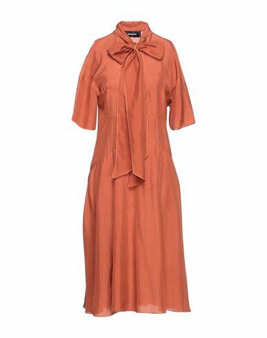 Dsquared2 Woman Midi dress Rust Acetate, Silk Cover