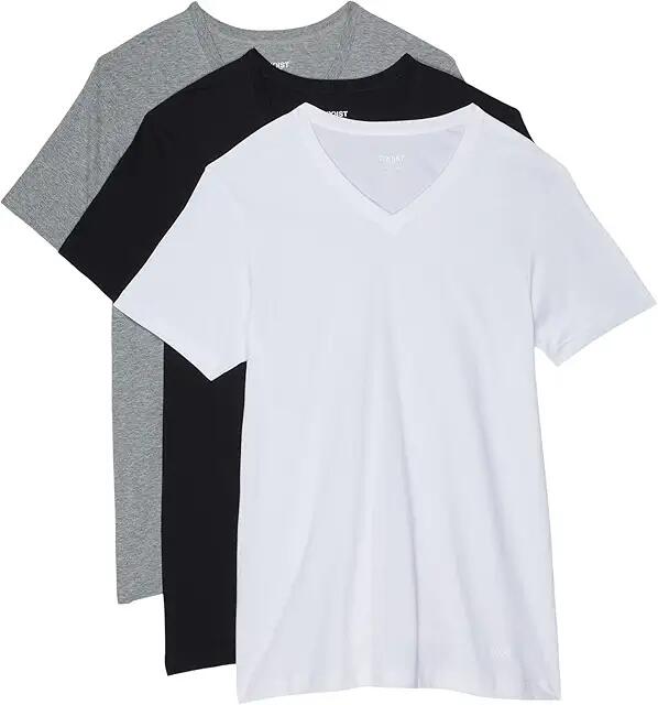 2(X)IST 3-Pack ESSENTIAL Jersey V-Neck T-Shirt (White/Black/Heather Grey) Men's T Shirt Cover