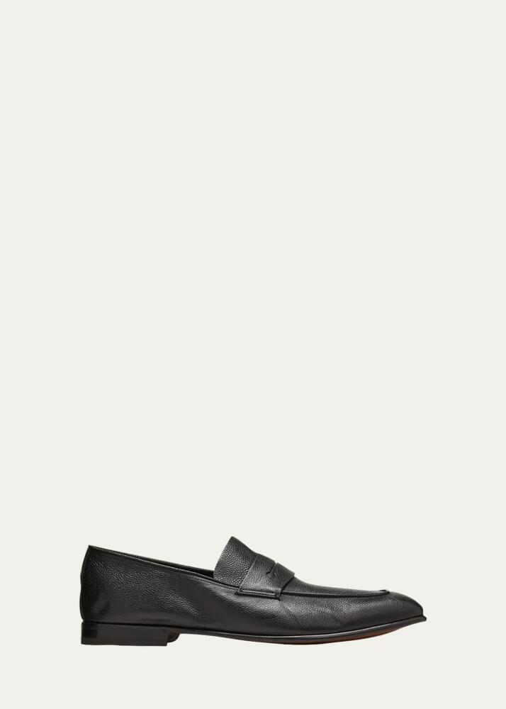 ZEGNA Men's Pebbled Leather Penny Loafers Cover