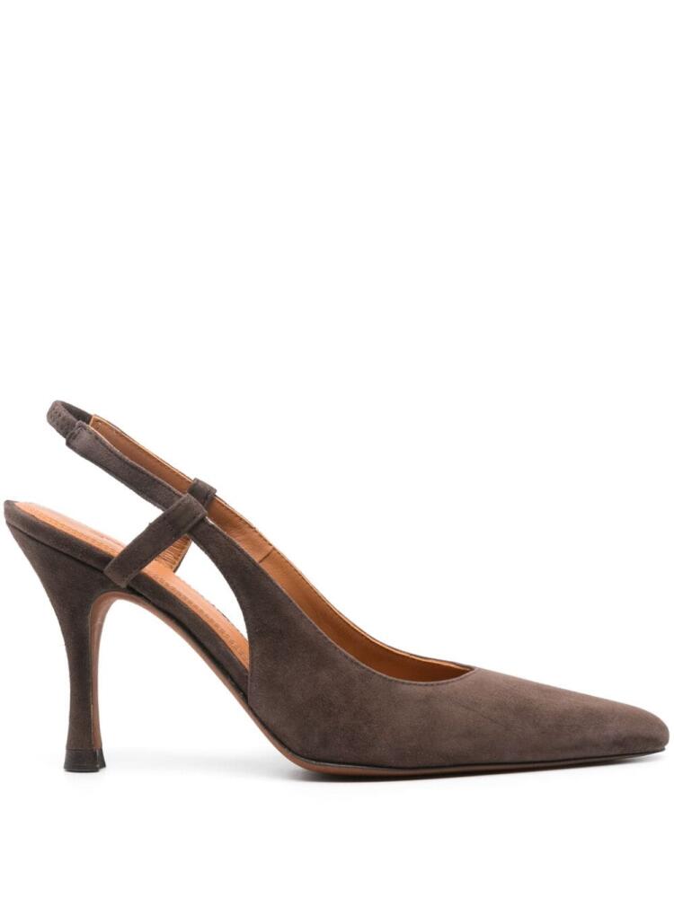 Polo Ralph Lauren 95mm suede slingback pumps - Brown Cover