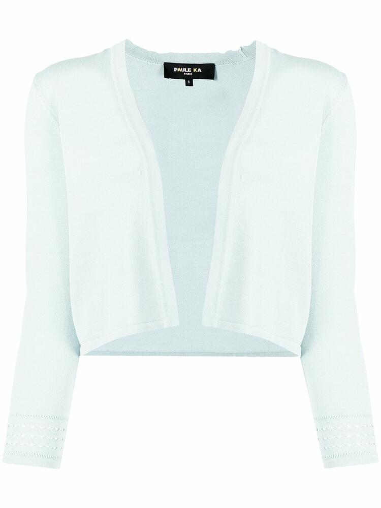 Paule Ka perforated-detail cropped cardigan - Blue Cover