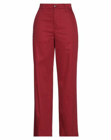 Haikure Woman Pants Brick red Cotton, Elastane Cover