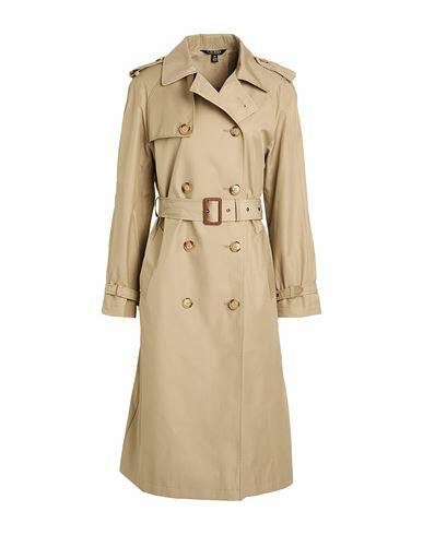 Lauren Ralph Lauren Belted Double-breasted Trench Coat Woman Overcoat & Trench Coat Sand Cotton, Polyester Cover