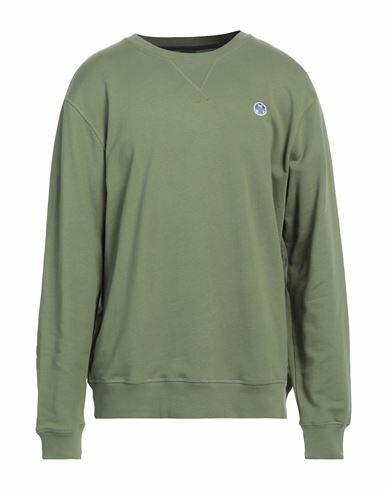 North Sails Man Sweatshirt Military green Cotton Cover