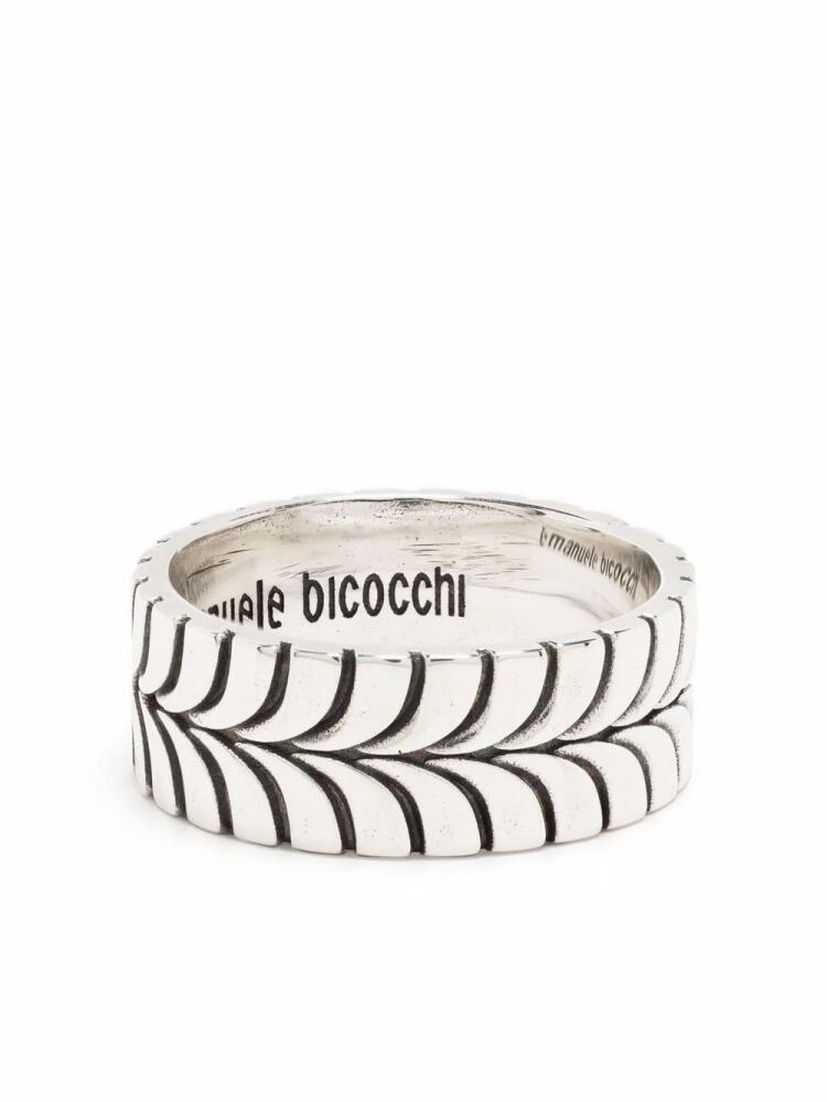 Emanuele Bicocchi engraved band ring - Silver Cover