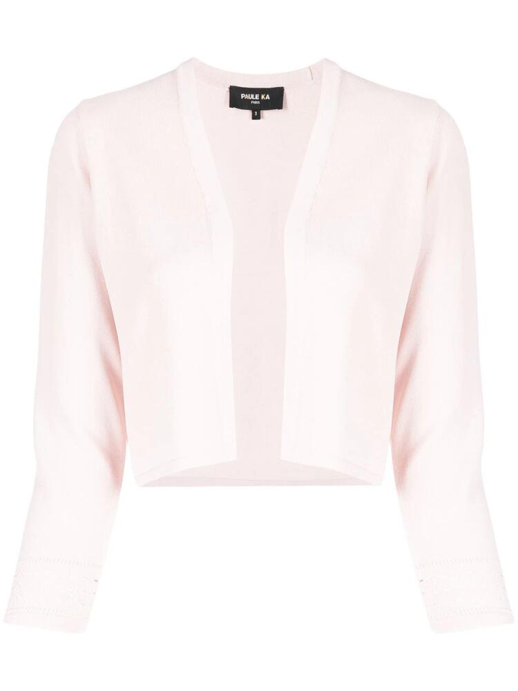 Paule Ka ribbed-knit cropped cardigan - Pink Cover