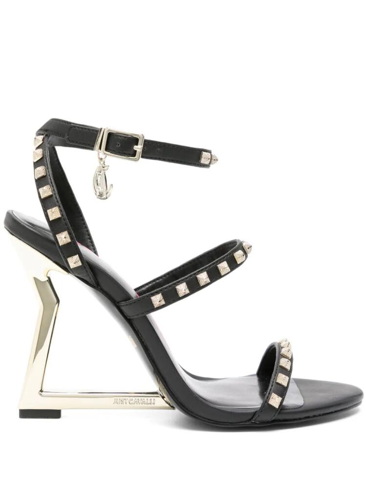 Just Cavalli 110mm studded leather sandals - Black Cover