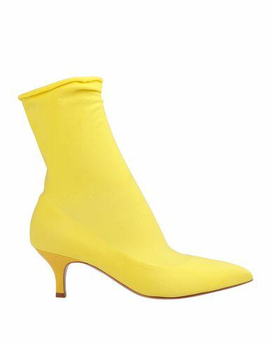 Luca Valentini Woman Ankle boots Yellow Textile fibers Cover