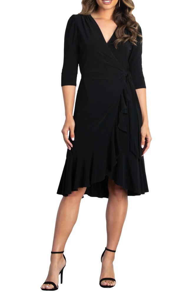 Kiyonna Whimsy Wrap Dress in Black Noir Cover