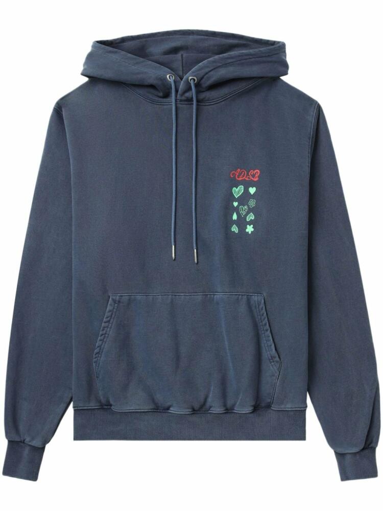 Andersson Bell logo-embroidered cotton hoodie - Blue Cover