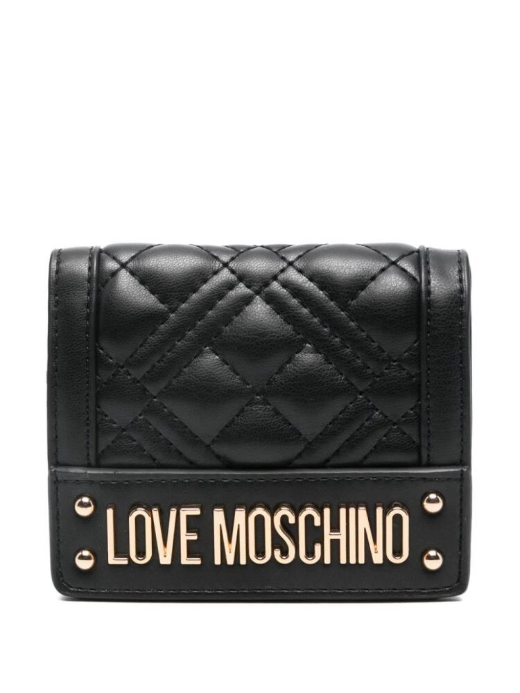 Love Moschino logo-plaque wallet - Black Cover