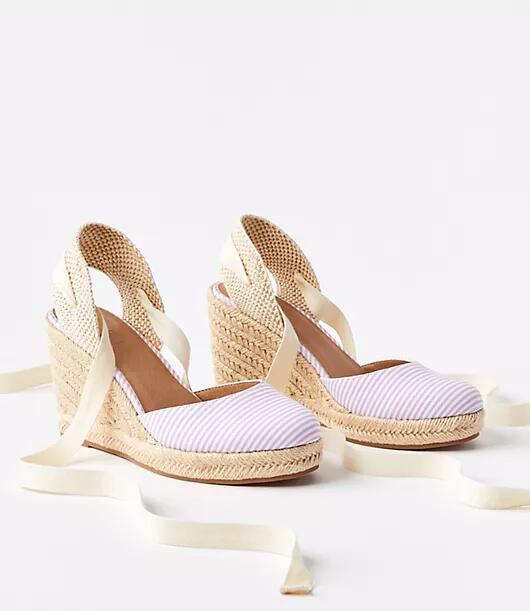 Loft Seersucker Espadrille Wedges Cover