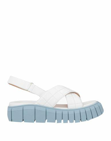 Pollini Woman Sandals White Leather Cover