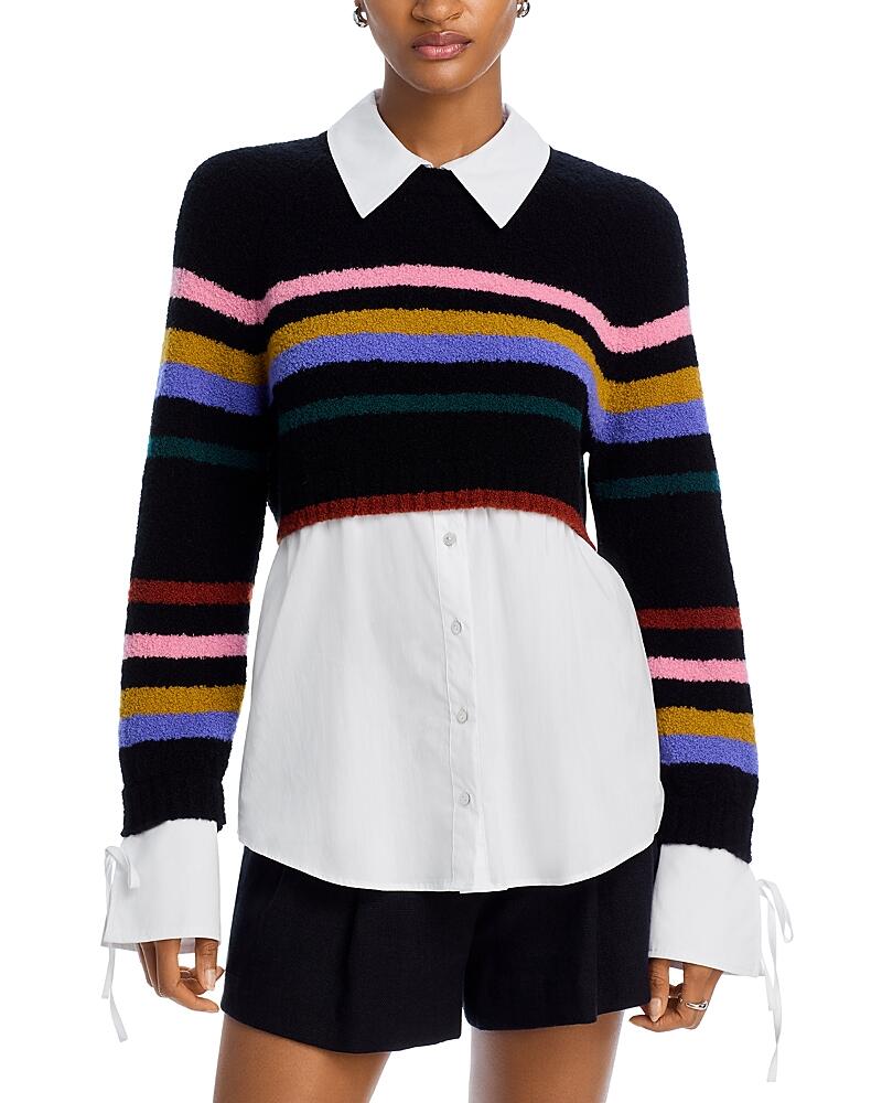 Cinq a Sept Nelida Striped Pullover Sweater Cover