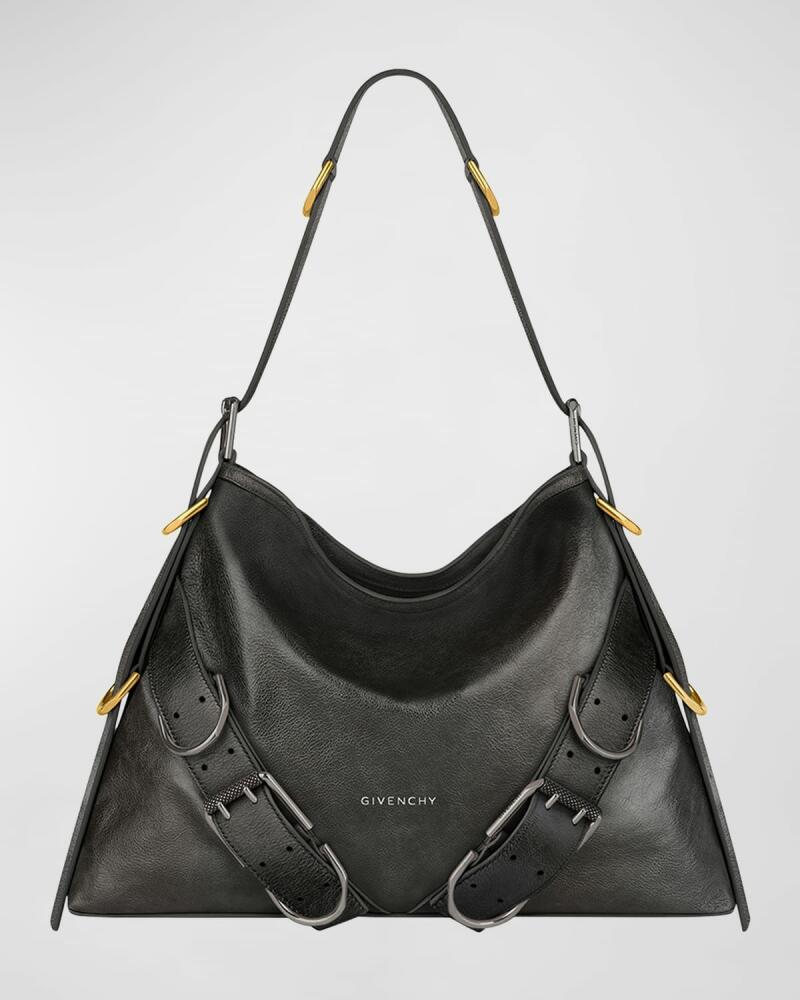 Givenchy Voyou Medium Boyfriend Shoulder Bag in Tumbled Leather Cover