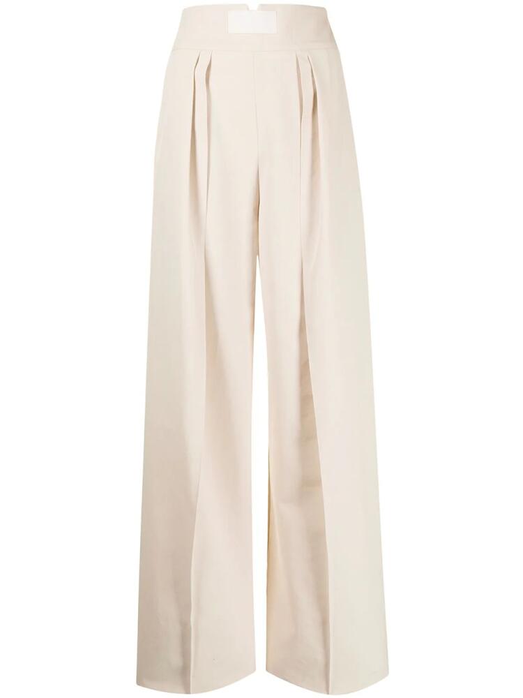 Maticevski pressed-crease cotton palazzo trousers - White Cover