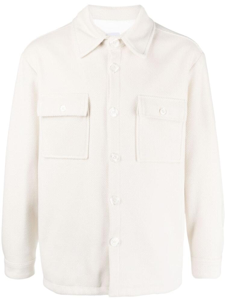 Family First French-terry flap-pocket shirt - White Cover