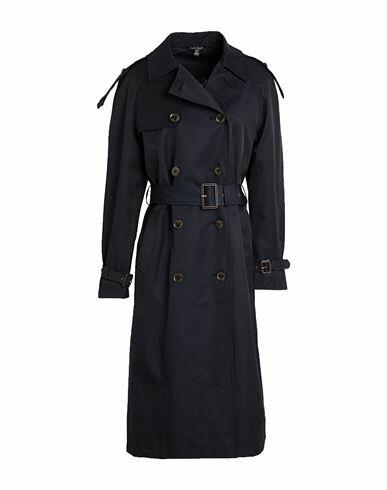 Lauren Ralph Lauren Belted Double-breasted Trench Coat Woman Overcoat & Trench Coat Navy blue Cotton, Polyester Cover