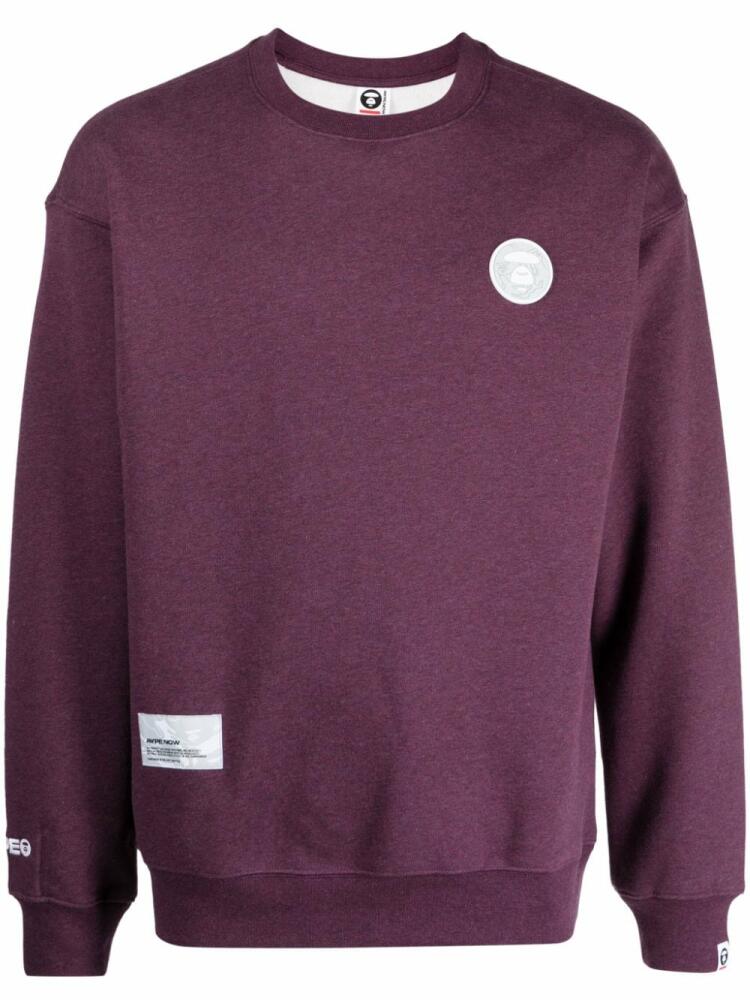 AAPE BY *A BATHING APE® logo-patch crew-neck sweatshirt - Purple Cover