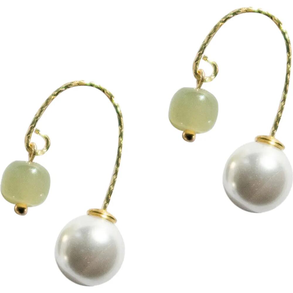 seree Ana Pearl jade thread earrings in Light Green Cover