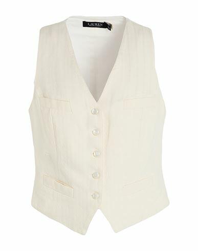 Lauren Ralph Lauren Cotton Canvas Vest Woman Tailored Vest Ivory Cotton Cover