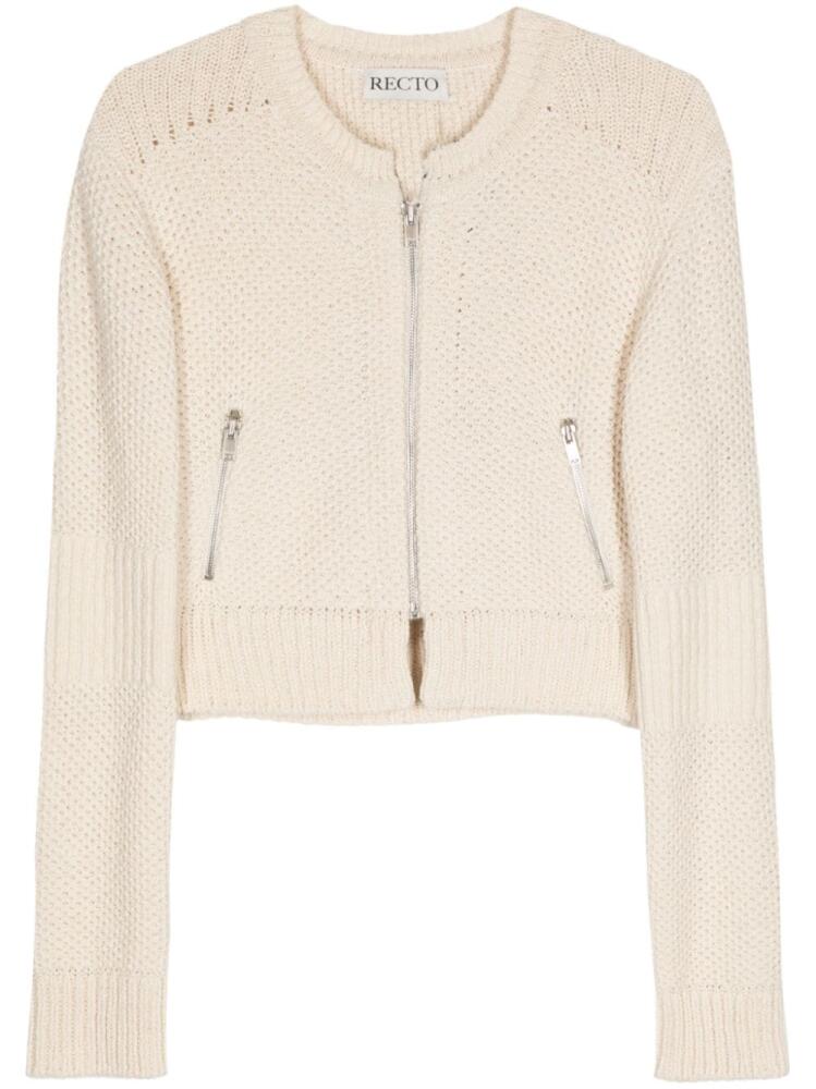 Recto chunky-knit cropped cardigan - Neutrals Cover