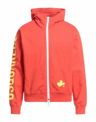 Dsquared2 Man Sweatshirt Orange Cotton Cover