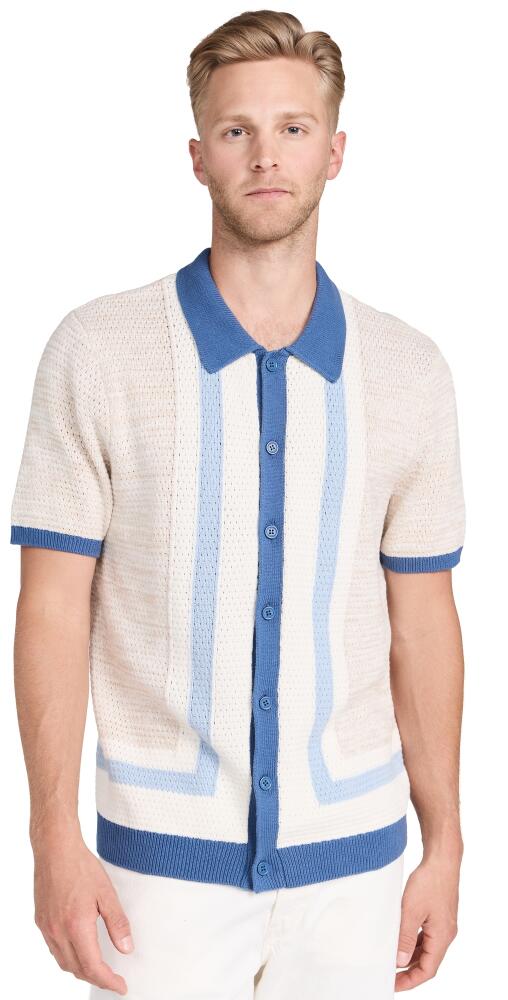 Wax London Tellaro Knit Shirt Blue/Ecru Cover