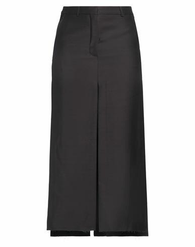 Lanvin Woman Maxi skirt Black Virgin Wool, Silk Cover