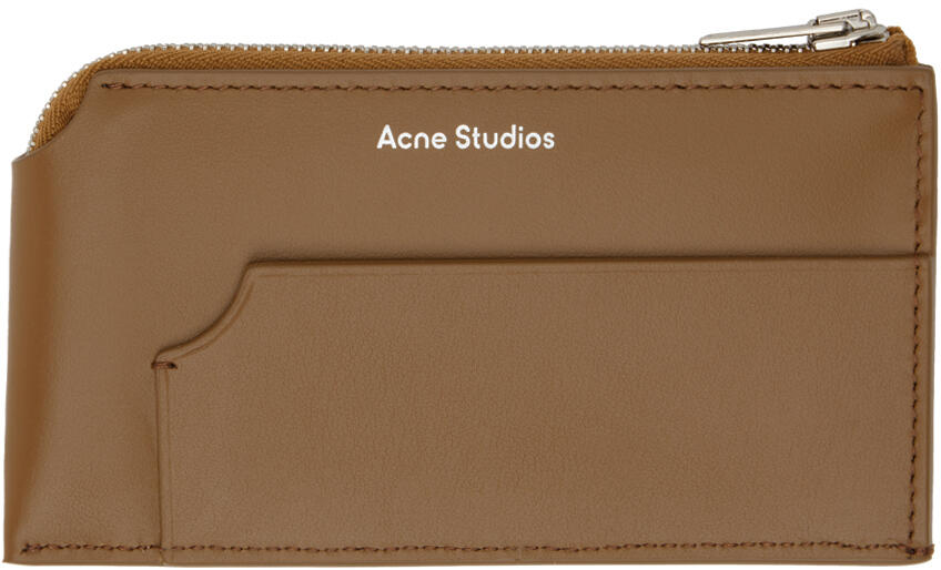 Acne Studios Brown Zip Wallet Cover