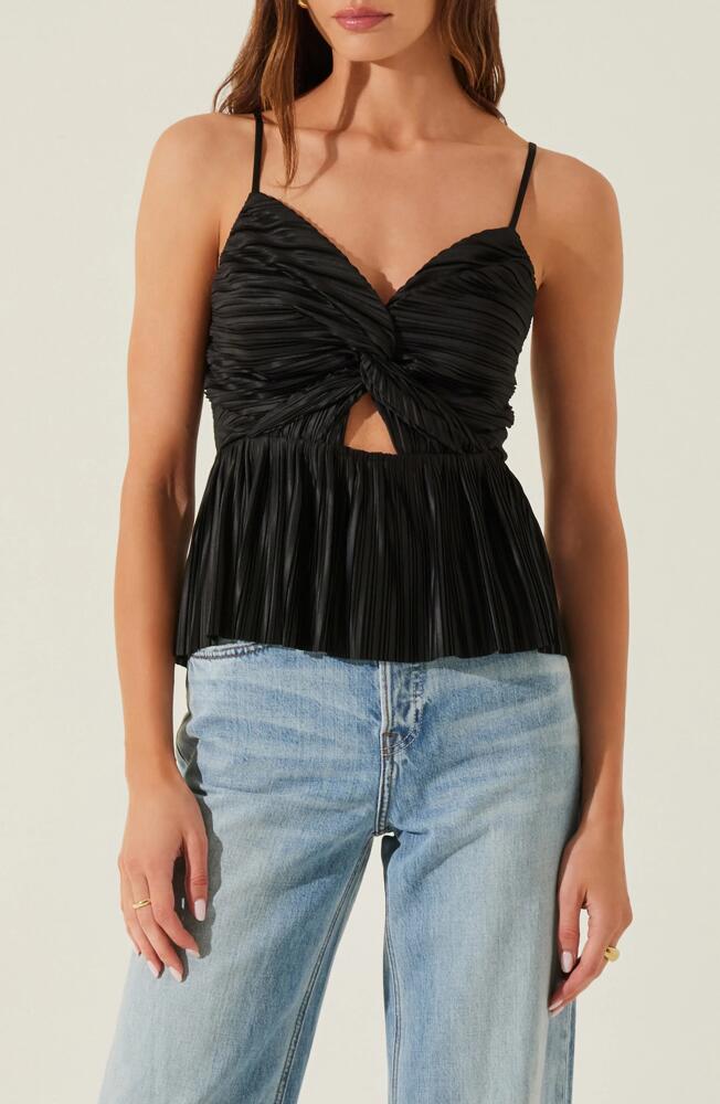 ASTR the Label Twist Front Plissé Camisole in Black Cover