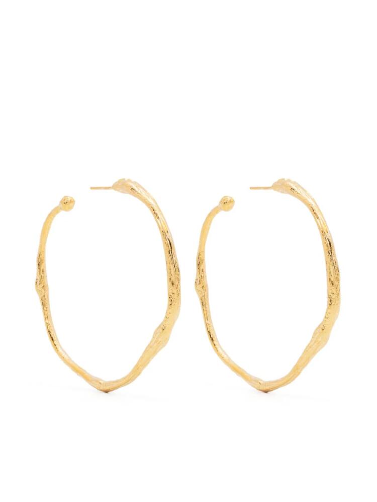 Forte Forte irregular-design large hoop earrings - Gold Cover