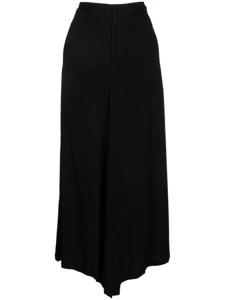 Yohji Yamamoto pleat-detailing zip-fastening cropped trousers - Black Cover