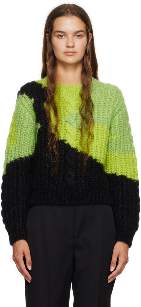 Alexander McQueen Green & Black Intarsia Sweater Cover