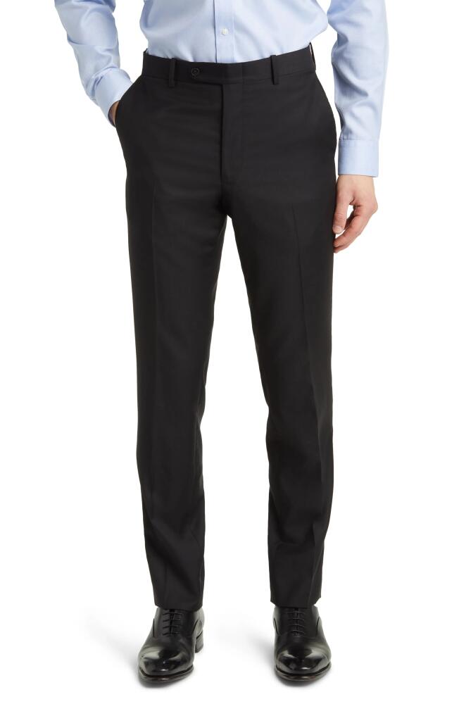 Peter Millar Harker Flat Front Wool Dress Pants in Black Cover