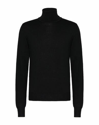 8 By Yoox Merino Wool Essential Roll-neck Sweater Man Turtleneck Black Merino Wool Cover