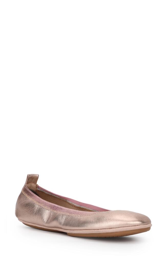 Yosi Samra Samara Foldable Ballet Flat in Rose Gold Cover