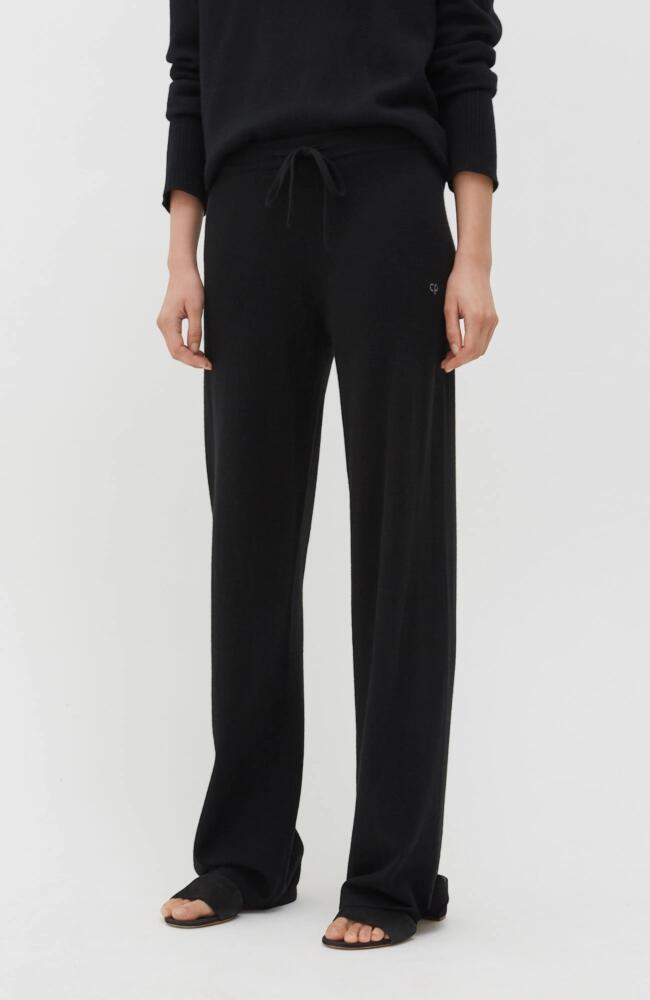 Chinti & Parker Pure Cashmere Wide Leg Pants in Black Cover