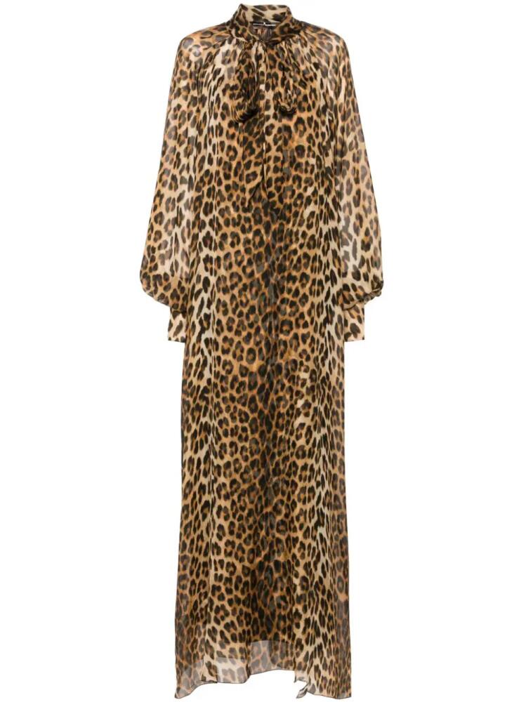 Ermanno Scervino animal-print silk kaftan - Neutrals Cover