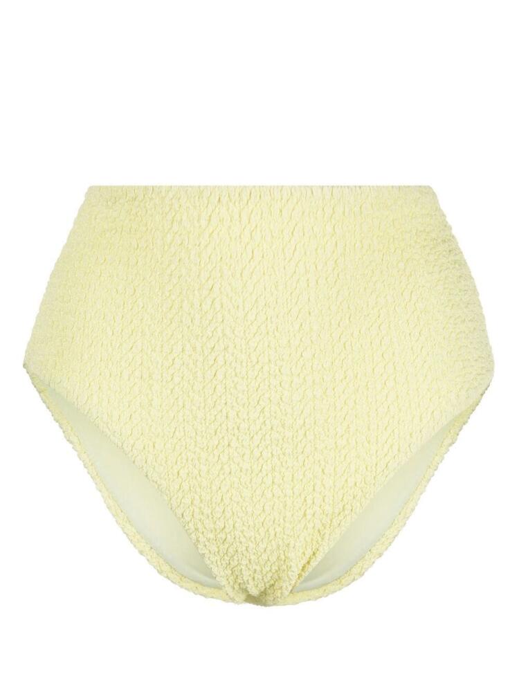 Nanushka textured high-waisted bikini bottoms - Yellow Cover