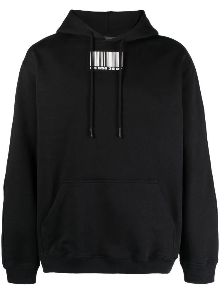 VTMNTS logo-patch long-sleeve hoodie - Black Cover