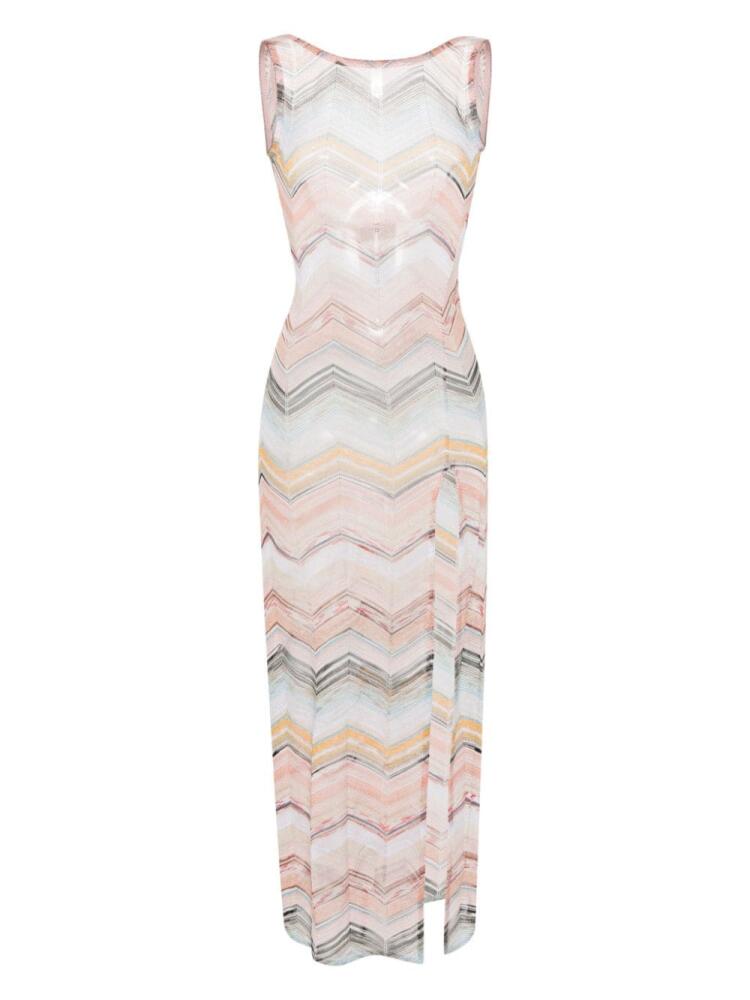 Missoni chevron-pattern beach dress - Pink Cover