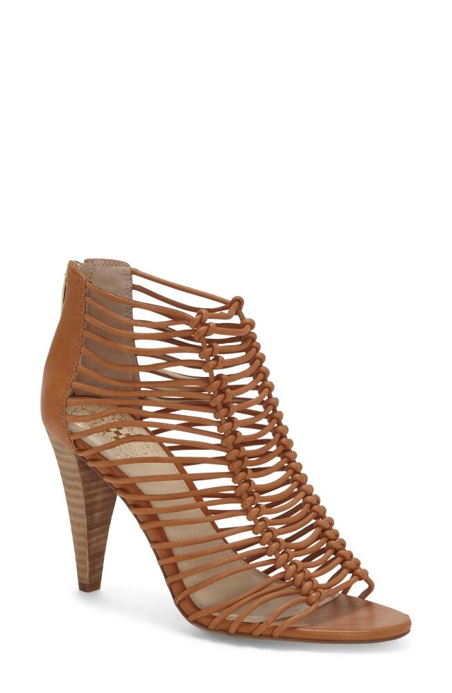 Vince Camuto Alsandra Strappy Cage Sandal in Brick Leather Cover