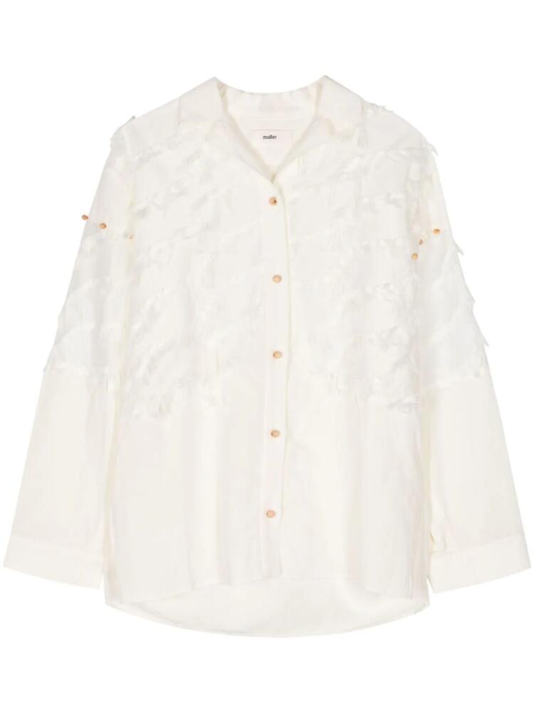 Muller Of Yoshiokubo Surge fringed shirt - White Cover